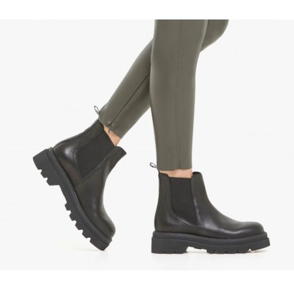 NWOB Voile Blanche Tweed 09 Black Calfskin Leather Chelsea Boots size 40 US 10 - Picture 5 of 14